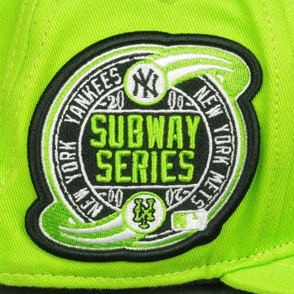 Pro Standard New York Yankees Subway Series Snapback Hat in Lime Green - Picture 7 of 12